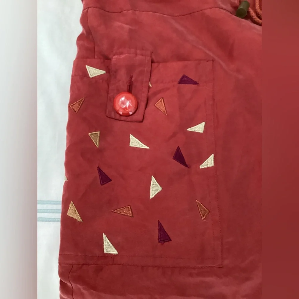 vintage Red silk jacket - Picture 6 of 9